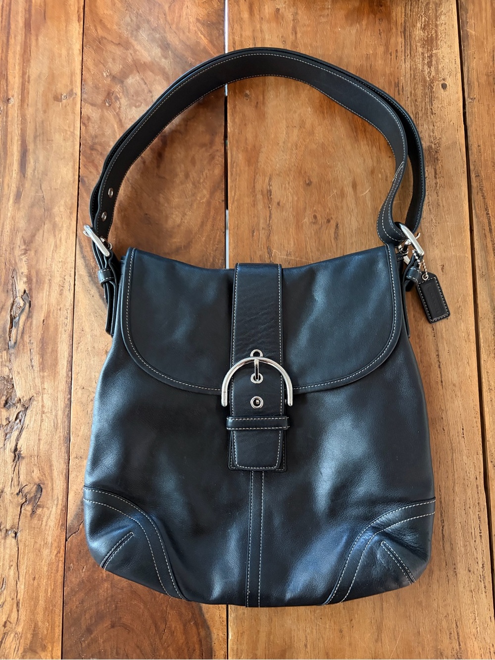 Y2K Coach Black Leather Soho Buckle Shoulder Bag or Crossbody Purse